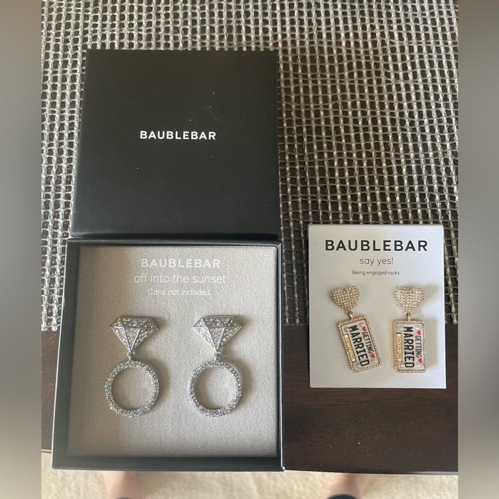 New Baublebar Engagement Getting Married Wedding Earrings Bachelorette